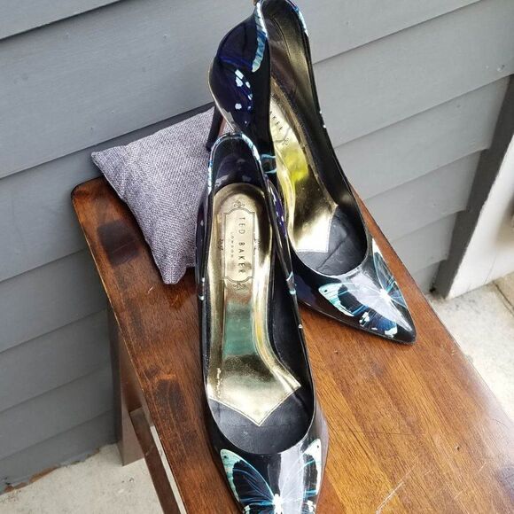 Ted Baker Patent Leather Butterfly Heels Size 39 - Picture 11 of 15